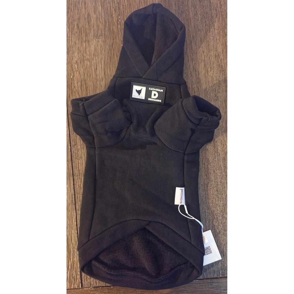DUOMASUMI Best Cat Hoodie Black Pet Sweatshirt NWT